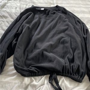 Old Navy Athleisure Sweatshirt Tie Cinched Waist Cropped Lounging Longsleeve